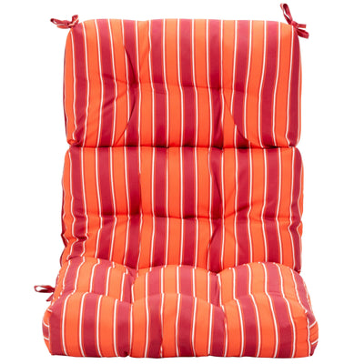 *Tufted Patio High Back Chair Cushion with Non-Slip String Ties - Red