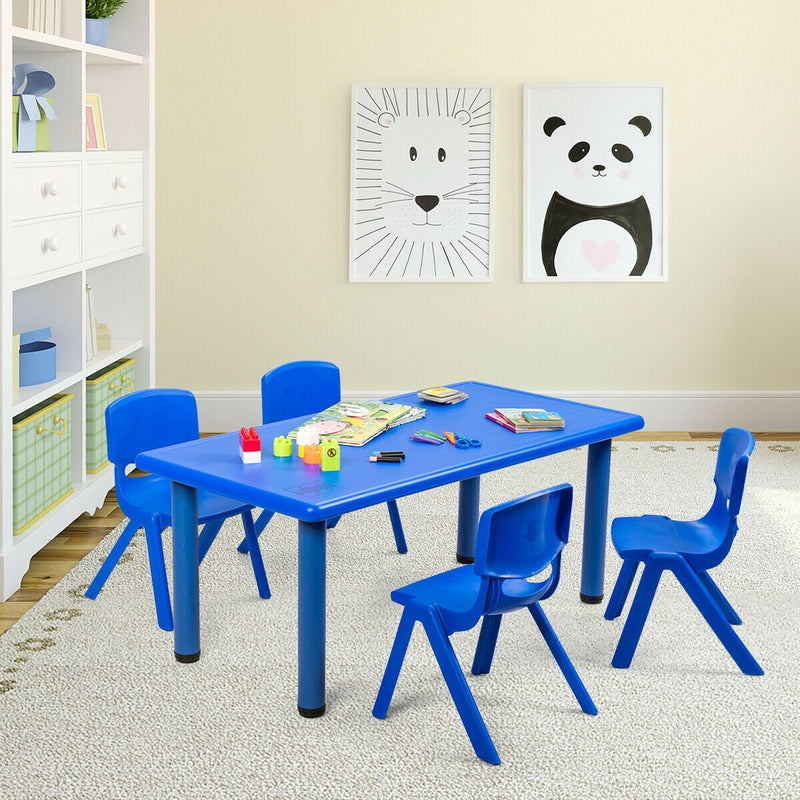 *Kids Plastic Rectangular Learn and Play Table - Blue