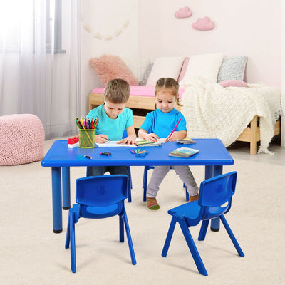 *Kids Plastic Rectangular Learn and Play Table - Blue