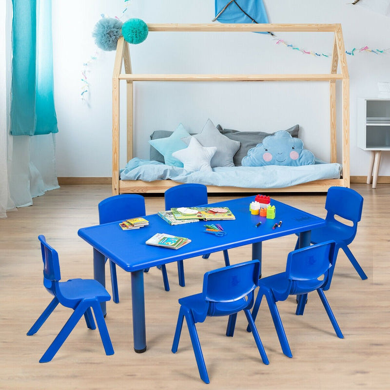 *Kids Plastic Rectangular Learn and Play Table - Blue