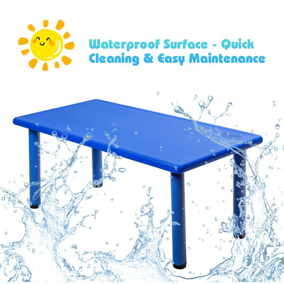 *Kids Plastic Rectangular Learn and Play Table - Blue