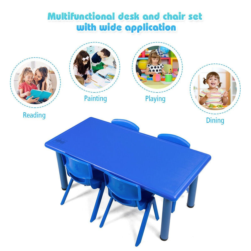 *Kids Plastic Rectangular Learn and Play Table - Blue