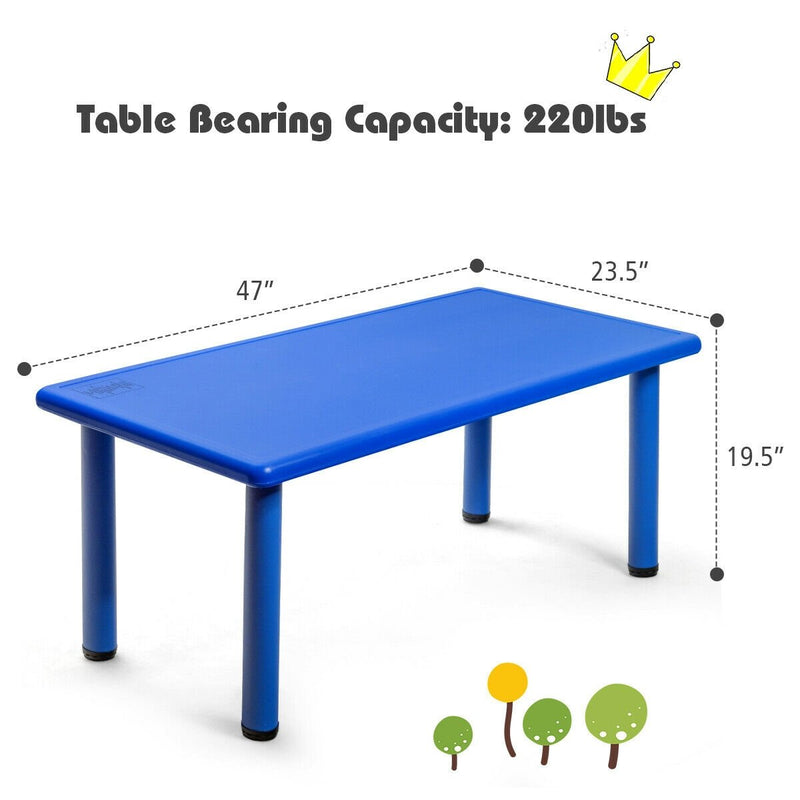 *Kids Plastic Rectangular Learn and Play Table - Blue