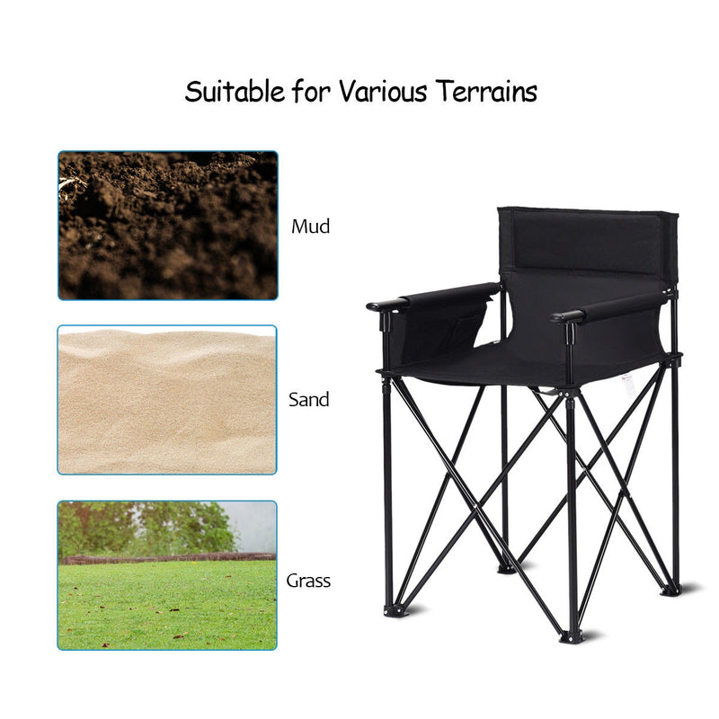 *Portable 38 Inch Oversized High Camping Fishing Folding Chair