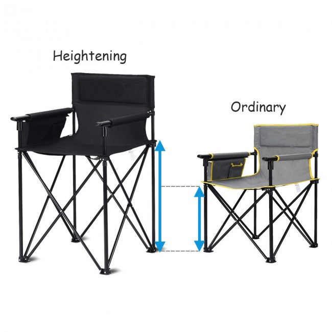 *Portable 38 Inch Oversized High Camping Fishing Folding Chair