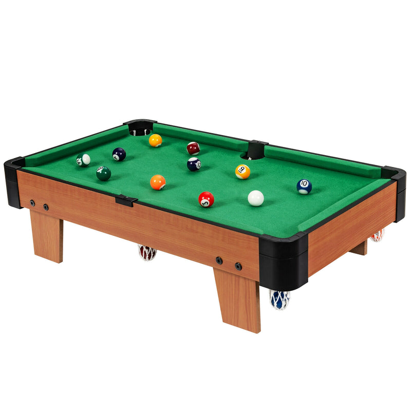 24” Mini Tabletop Pool Table Set Indoor Billiards Table with Accessori