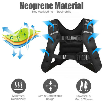 *Training Weight Vest Workout Equipment with Mesh Bag and Adjustable Buckles - 20 lbs