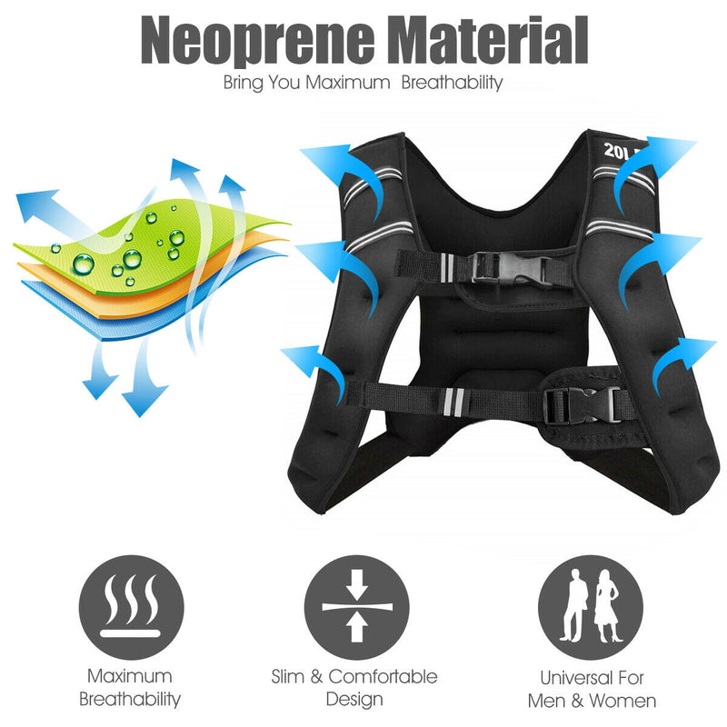 *Training Weight Vest Workout Equipment with Mesh Bag and Adjustable Buckles - 20 lbs
