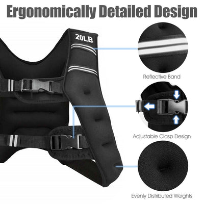 *Training Weight Vest Workout Equipment with Mesh Bag and Adjustable Buckles - 20 lbs