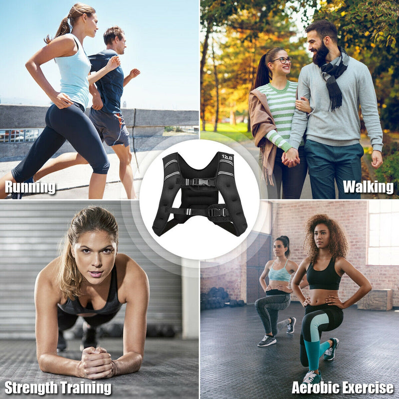 *Training Weight Vest Workout Equipment with Mesh Bag and Adjustable Buckles - 12 lbs