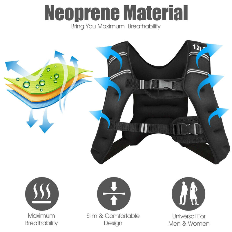 *Training Weight Vest Workout Equipment with Mesh Bag and Adjustable Buckles - 12 lbs