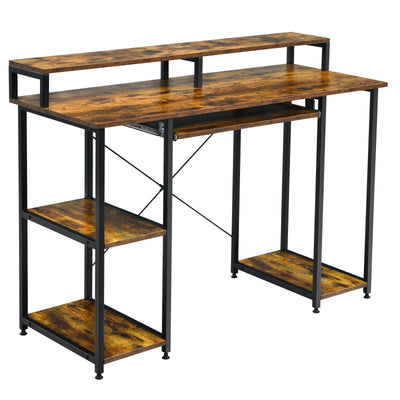 backordered - *47 Inches Computer Desk Writing Study Table with Keyboard Tray and Monitor Stand