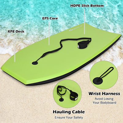 *Super Surfing  Lightweight Bodyboard with Leash - L