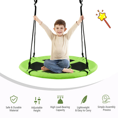40 Inch 770 lbs Flying Saucer Tree Swing Kids Gift with 2 Tree Hanging Straps-Green