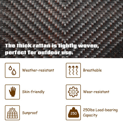 Patio Back Adjustable Rattan Folding Lounge Recliner