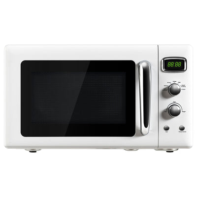 *0.9 Cu.ft Retro Countertop Compact Microwave Oven - White