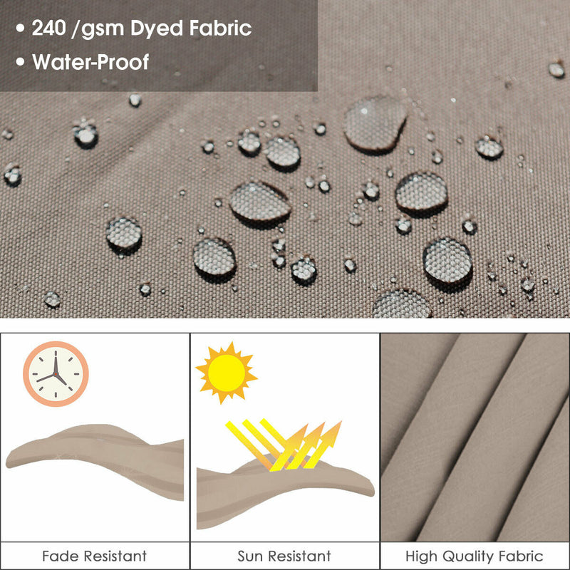 11 Feet Patio Offset Cantilever Umbrella 360° Rotation Aluminum Tilt-Tan