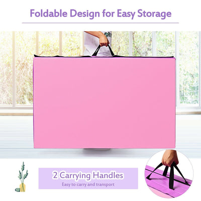 *4 Feet x 10 Feet Thick Folding Panel Gymnastics Mat - Pink & Purple