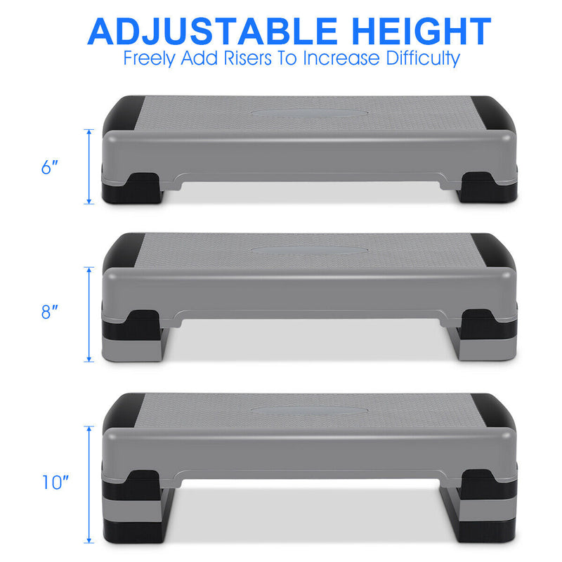 backordered - *35 Inch Aerobic Cardio Adjustable Exercise Stepper with Risers