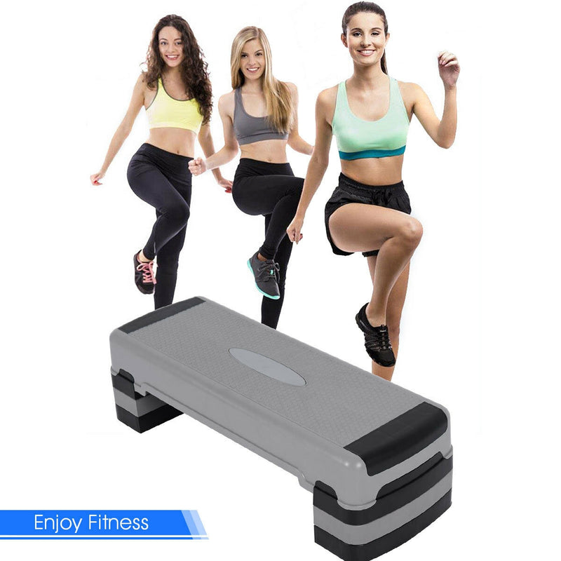 backordered - *35 Inch Aerobic Cardio Adjustable Exercise Stepper with Risers