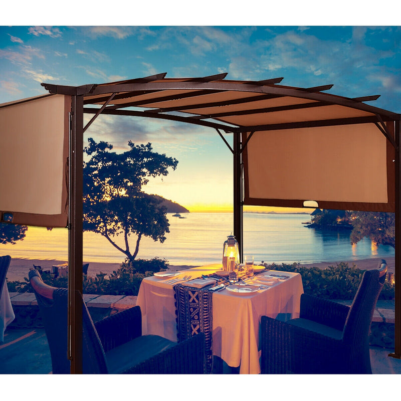 *12 x 9 Feet Outdoor Pergola Gazebo with Retractable Canopy Shades