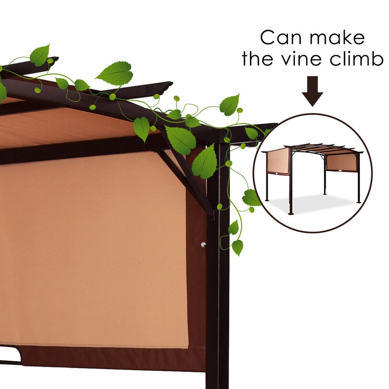 *12 x 9 Feet Outdoor Pergola Gazebo with Retractable Canopy Shades