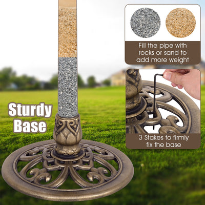 *Antique Gold Freestanding Pedestal Bird Bath Feeder
