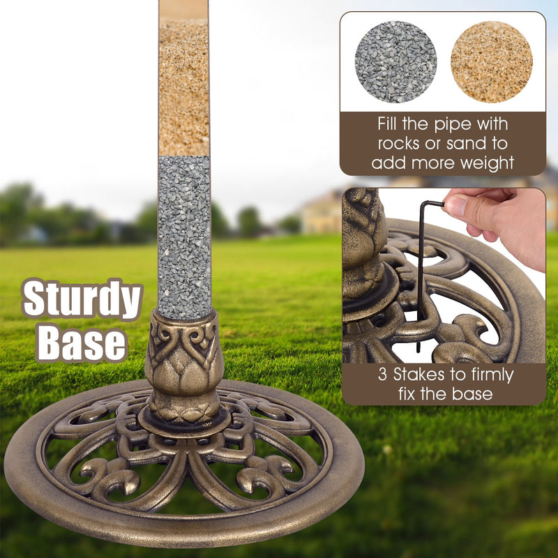 *Antique Gold Freestanding Pedestal Bird Bath Feeder