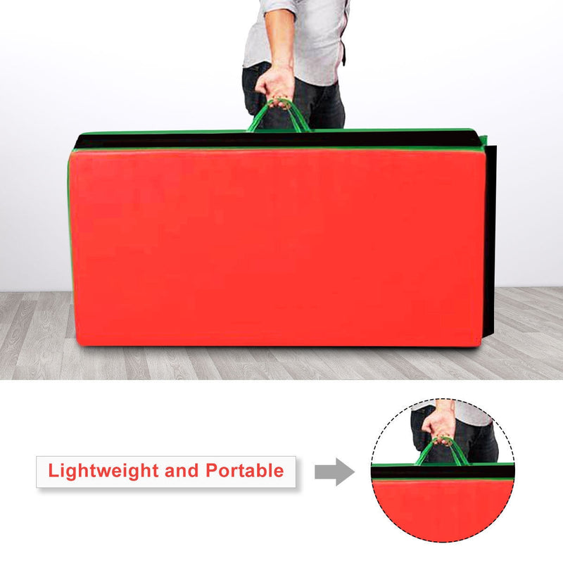 *4 Feet x 10 Feet Thick Folding Panel Gymnastics Mat - Deep Multicolor