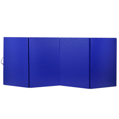 *4 Feet x 10 Feet Thick Folding Panel Gymnastics Mat - Blue