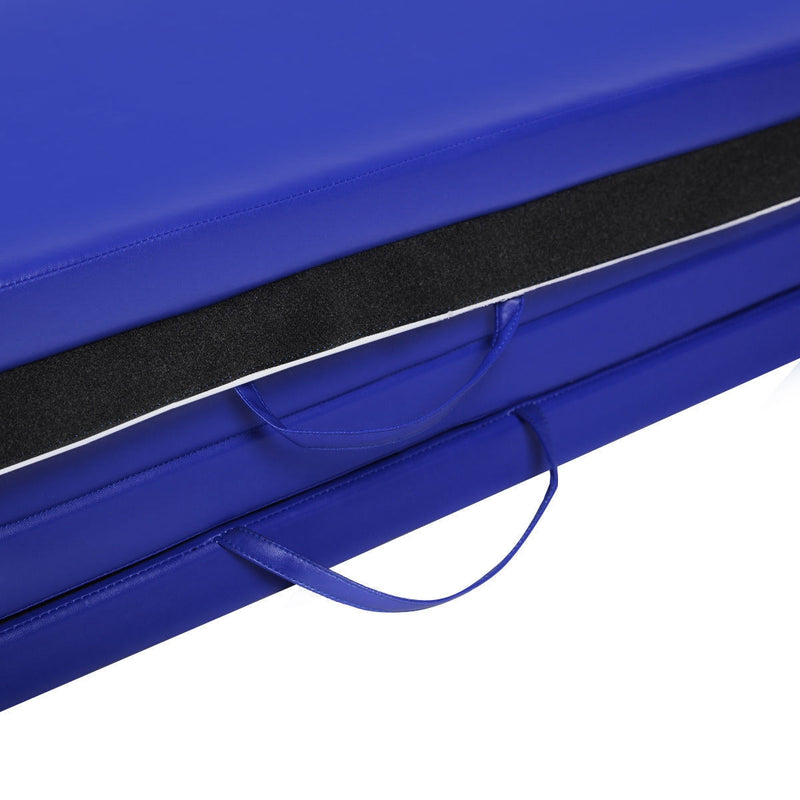 *4 Feet x 10 Feet Thick Folding Panel Gymnastics Mat - Blue