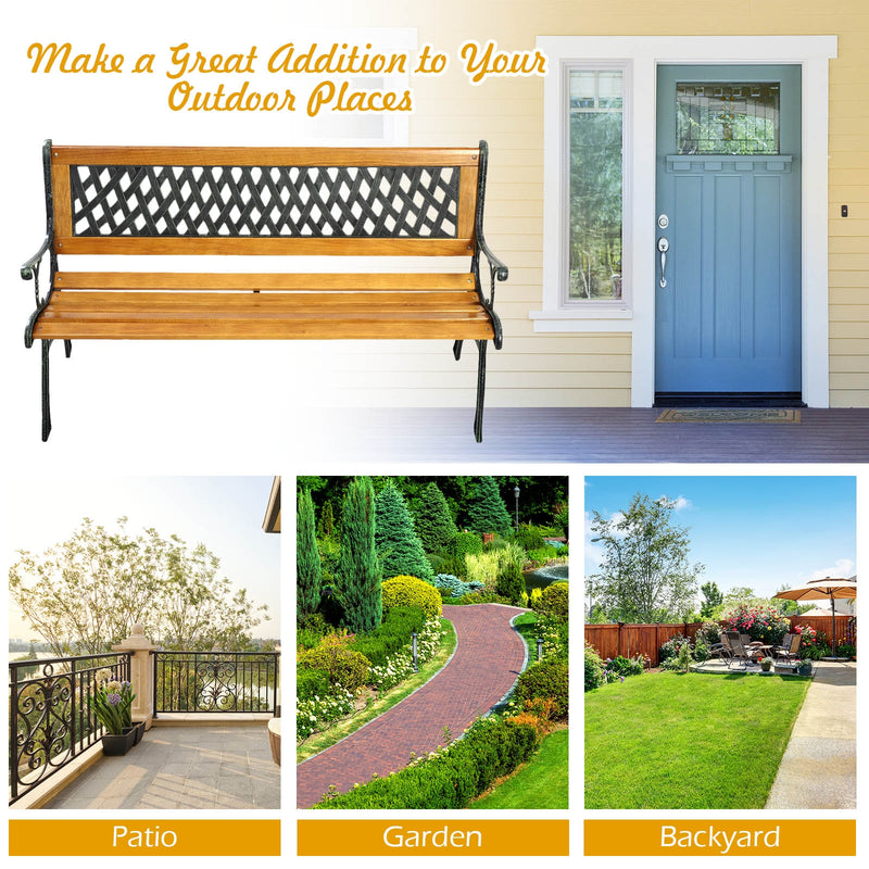 *Outdoor Cast Iron Patio Bench