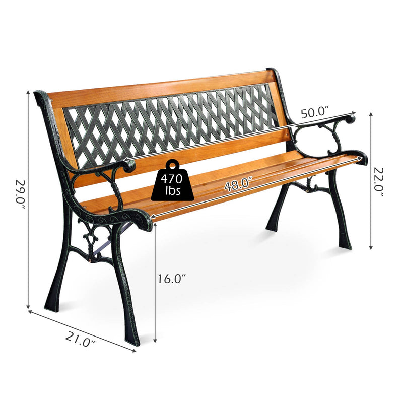 *Outdoor Cast Iron Patio Bench