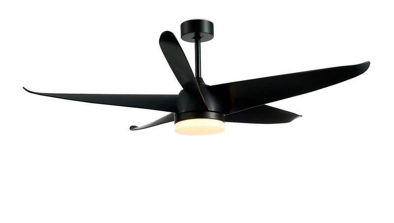 60 Inch Reversible Ceiling Fan with Light-Black