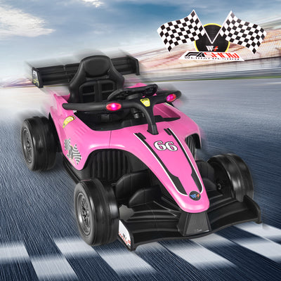 *12V Kids Ride on Electric Formula Racing Car with Remote Control - Pink