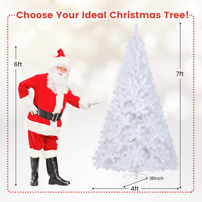 7 ft White Christmas Tree with Solid Metal Stand-7 ft