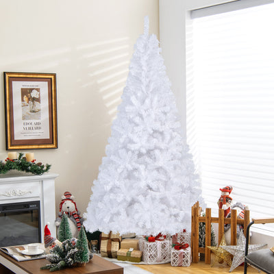 7 ft White Christmas Tree with Solid Metal Stand-7 ft