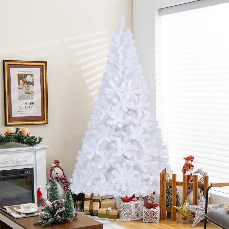 7 ft White Christmas Tree with Solid Metal Stand-7 ft