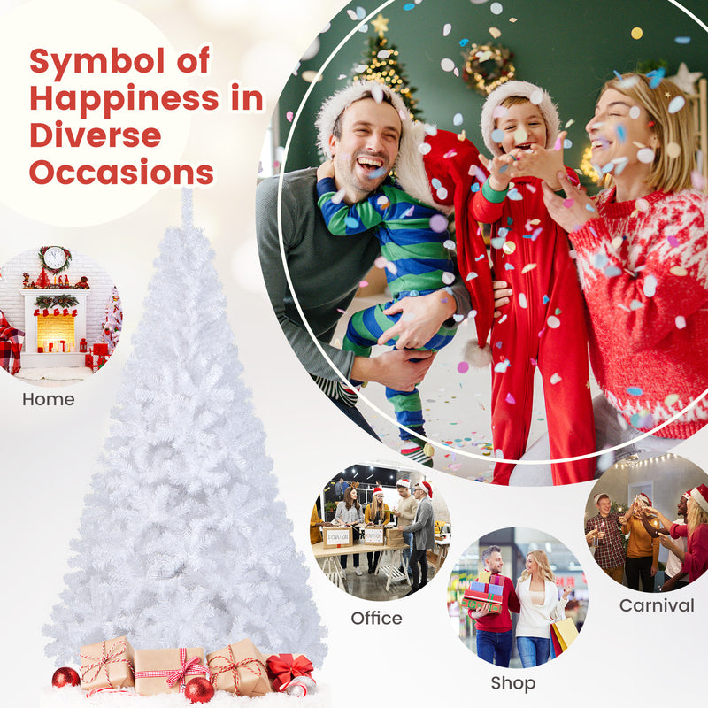 7 ft White Christmas Tree with Solid Metal Stand-7 ft