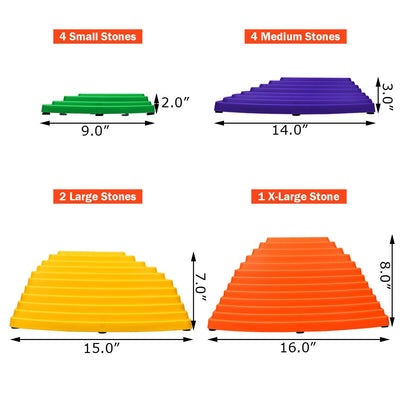 11 Pieces Non-Slip Bottom Kids Balance Stepping Stones