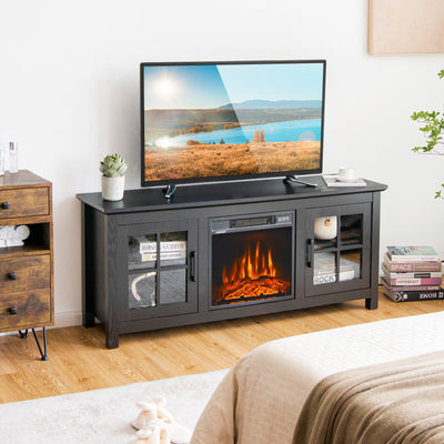 58 Inch Fireplace TV Stand with Remote Control for TVs up to 65 Inch-Black