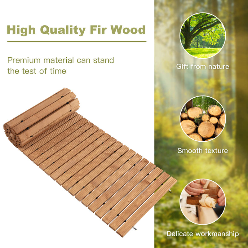 8 Feet Roll-out Weather-Resistant Patio Hardwood Pathway-22 Inch