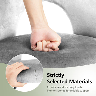 Dining Chair Set of 2 with Metal Base and Adjustable Pads-Gray