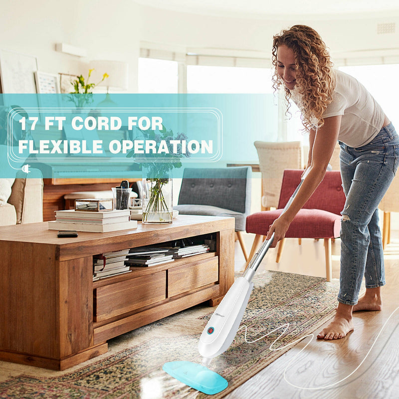 1100 W Electric Steam Mop with Water Tank for Carpet-Gray