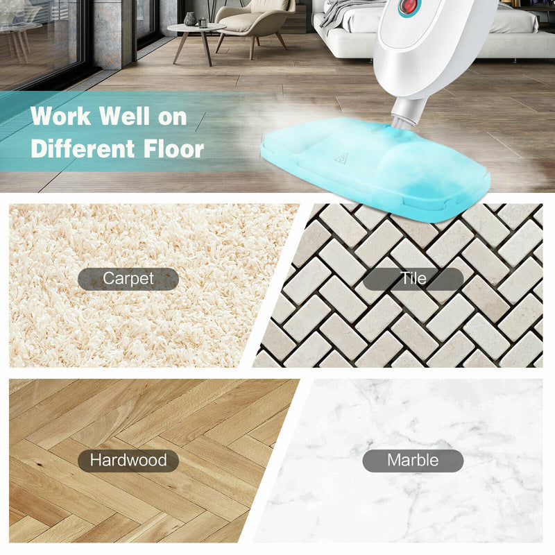 1100 W Electric Steam Mop with Water Tank for Carpet-Gray