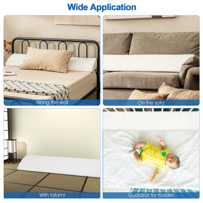 Full Size/Queen Size Bed Wedge Pillow Gap Filler with Side Pocket Bed-Full Size