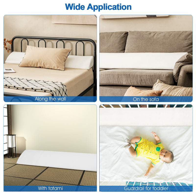 Full Size/Queen Size Bed Wedge Pillow Gap Filler with Side Pocket Bed-Full Size
