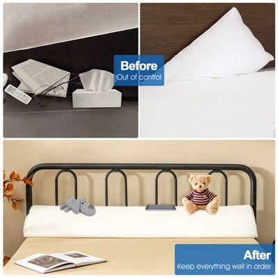 Full Size/Queen Size Bed Wedge Pillow Gap Filler with Side Pocket Bed-Full Size