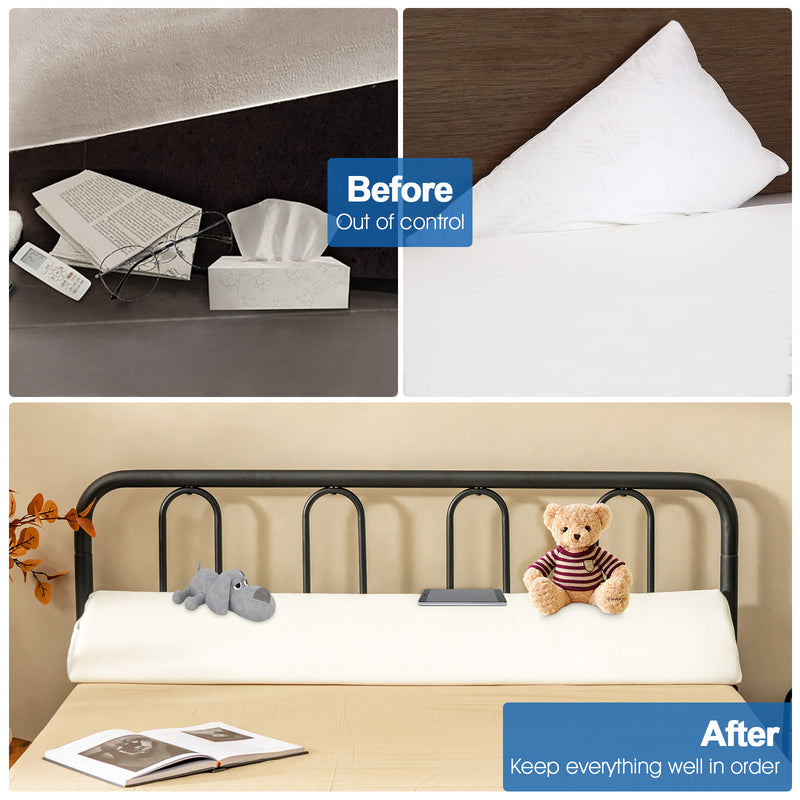 Full Size/Queen Size Bed Wedge Pillow Gap Filler with Side Pocket Bed-Full Size