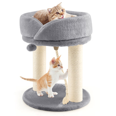 Cat Climbing Tree with Plush Perchs and Scratching Post-Gray